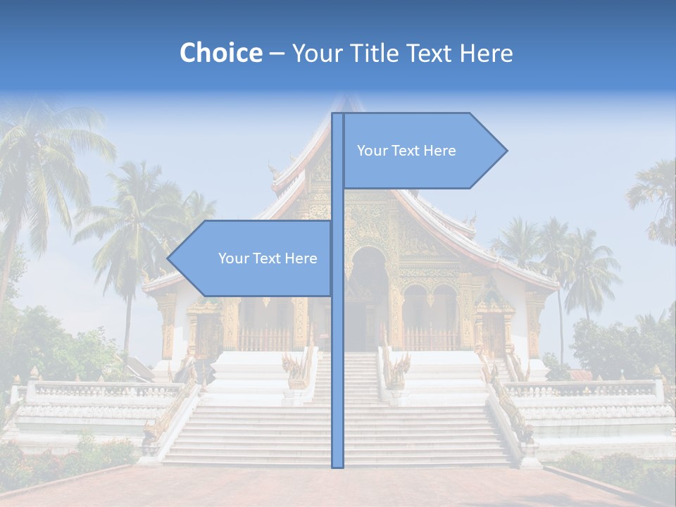 A Large Building With Steps Leading Up To It PowerPoint Template