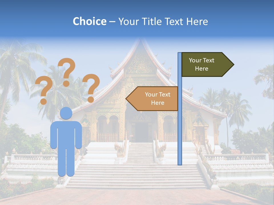 A Large Building With Steps Leading Up To It PowerPoint Template