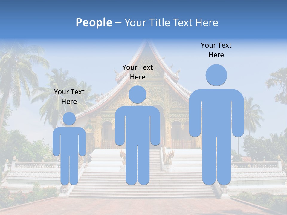 A Large Building With Steps Leading Up To It PowerPoint Template