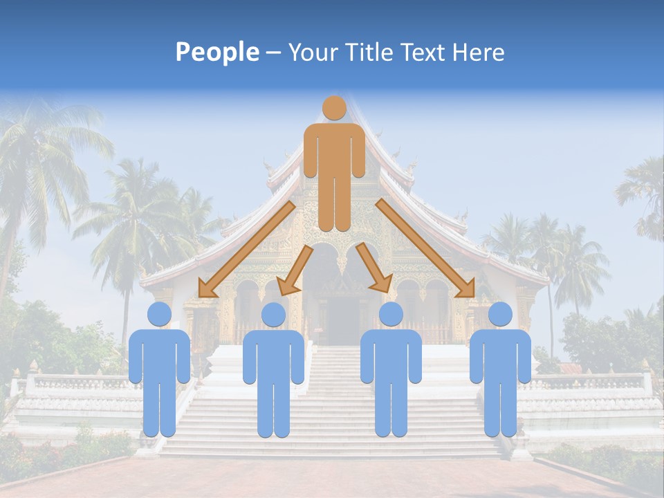 A Large Building With Steps Leading Up To It PowerPoint Template