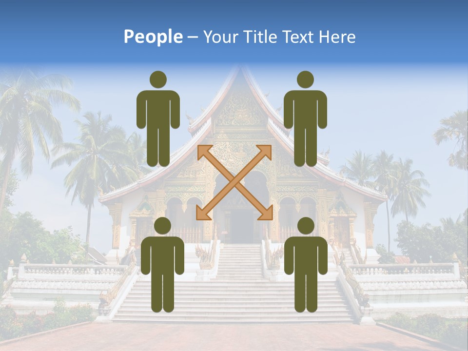 A Large Building With Steps Leading Up To It PowerPoint Template