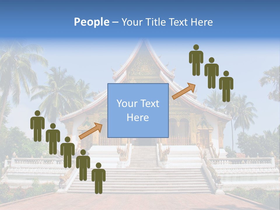 A Large Building With Steps Leading Up To It PowerPoint Template