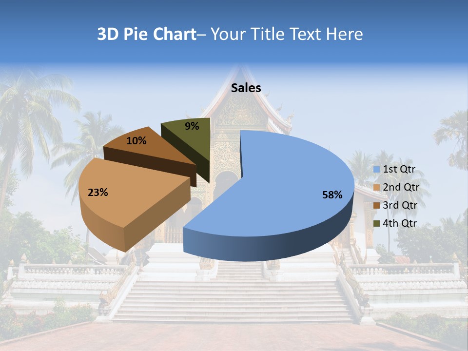 A Large Building With Steps Leading Up To It PowerPoint Template