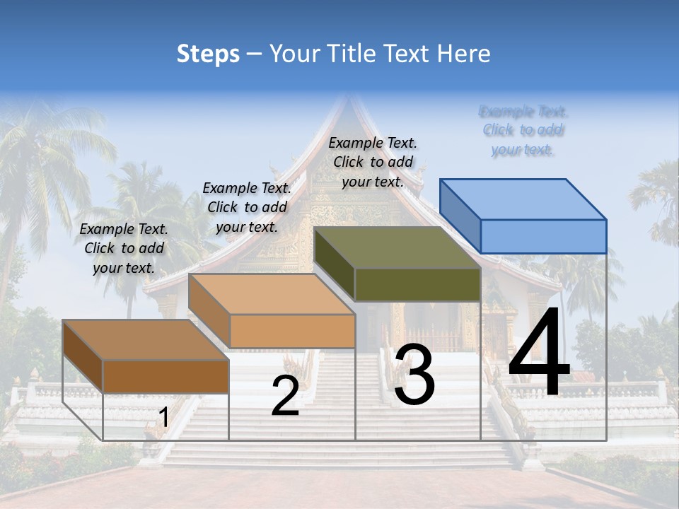 A Large Building With Steps Leading Up To It PowerPoint Template