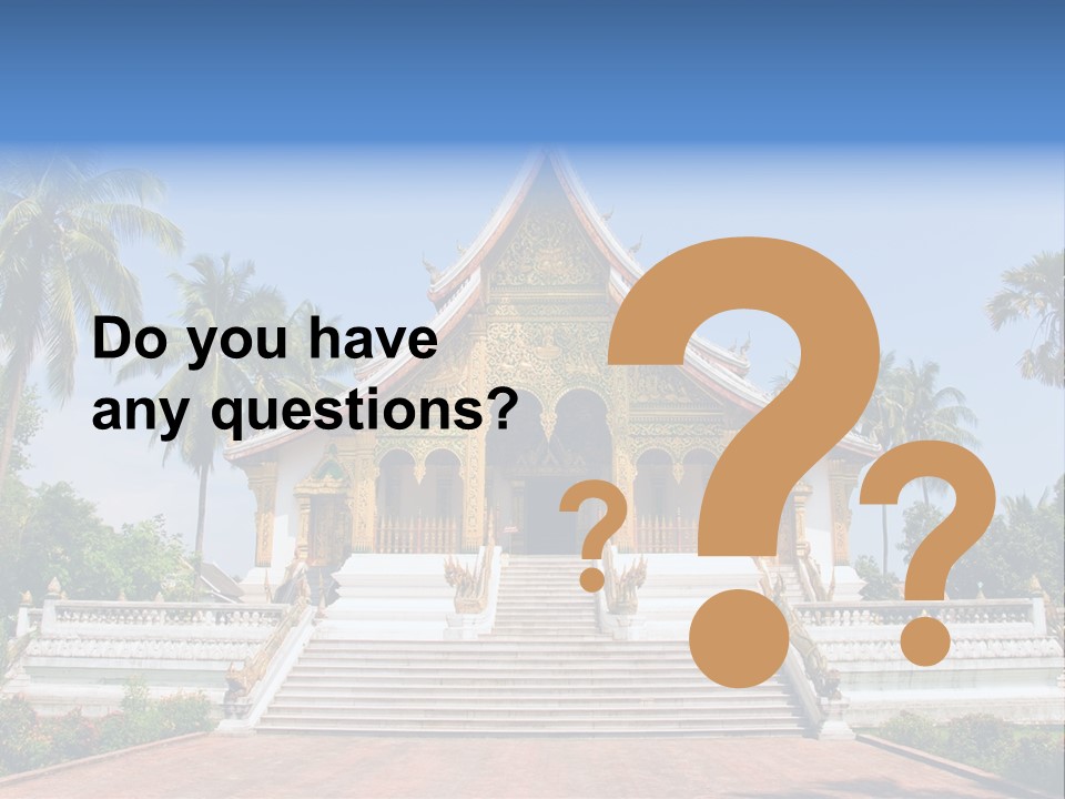 A Large Building With Steps Leading Up To It PowerPoint Template