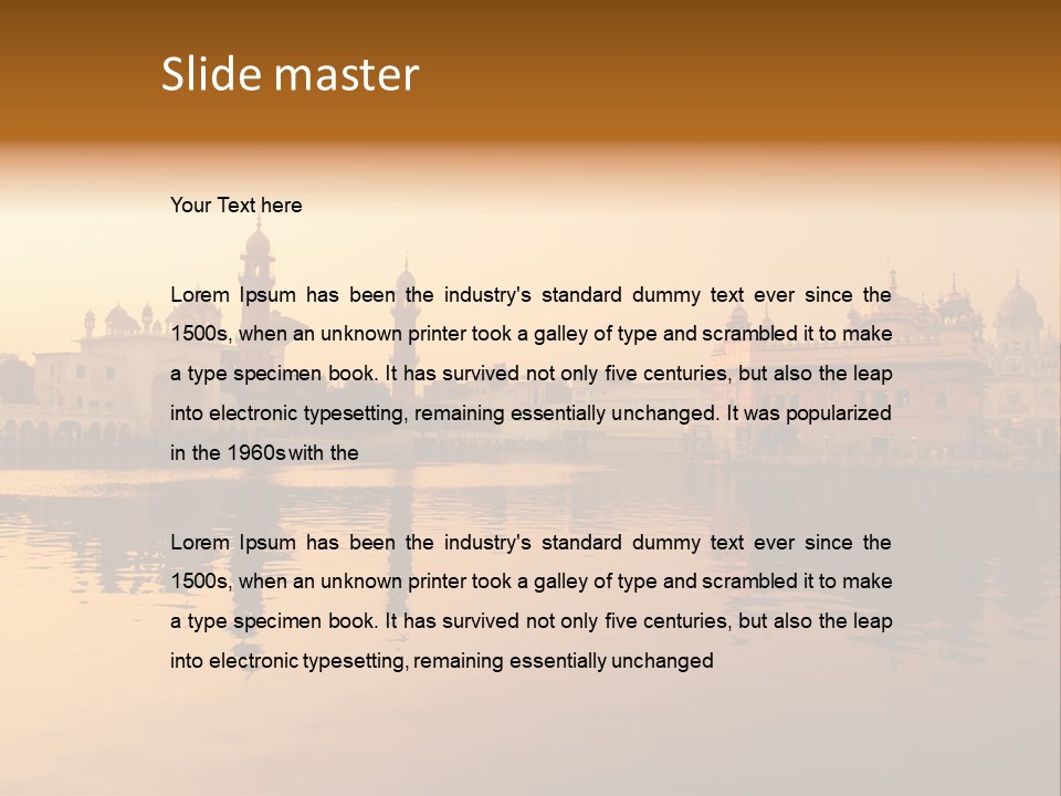 A Large Body Of Water With Buildings In The Background PowerPoint Template