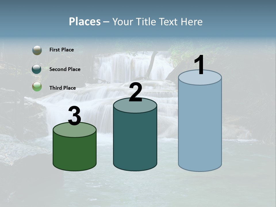 A Waterfall In The Middle Of A Forest PowerPoint Template