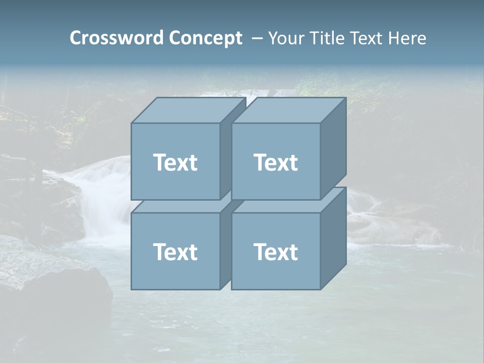 A Waterfall In The Middle Of A Forest PowerPoint Template