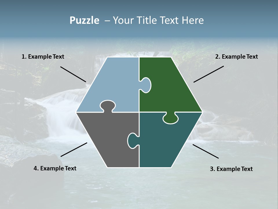 A Waterfall In The Middle Of A Forest PowerPoint Template
