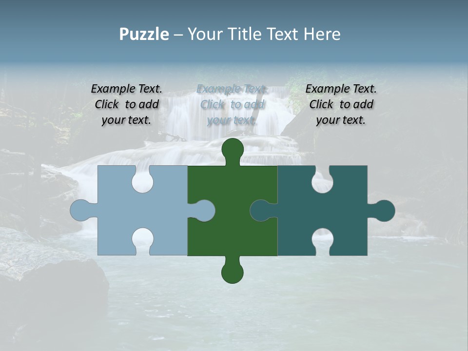 A Waterfall In The Middle Of A Forest PowerPoint Template