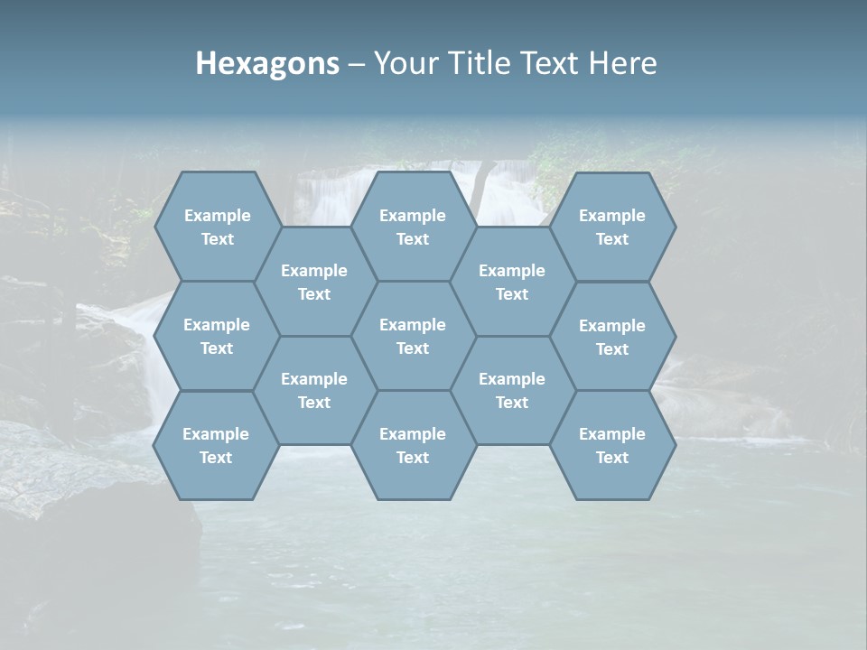 A Waterfall In The Middle Of A Forest PowerPoint Template