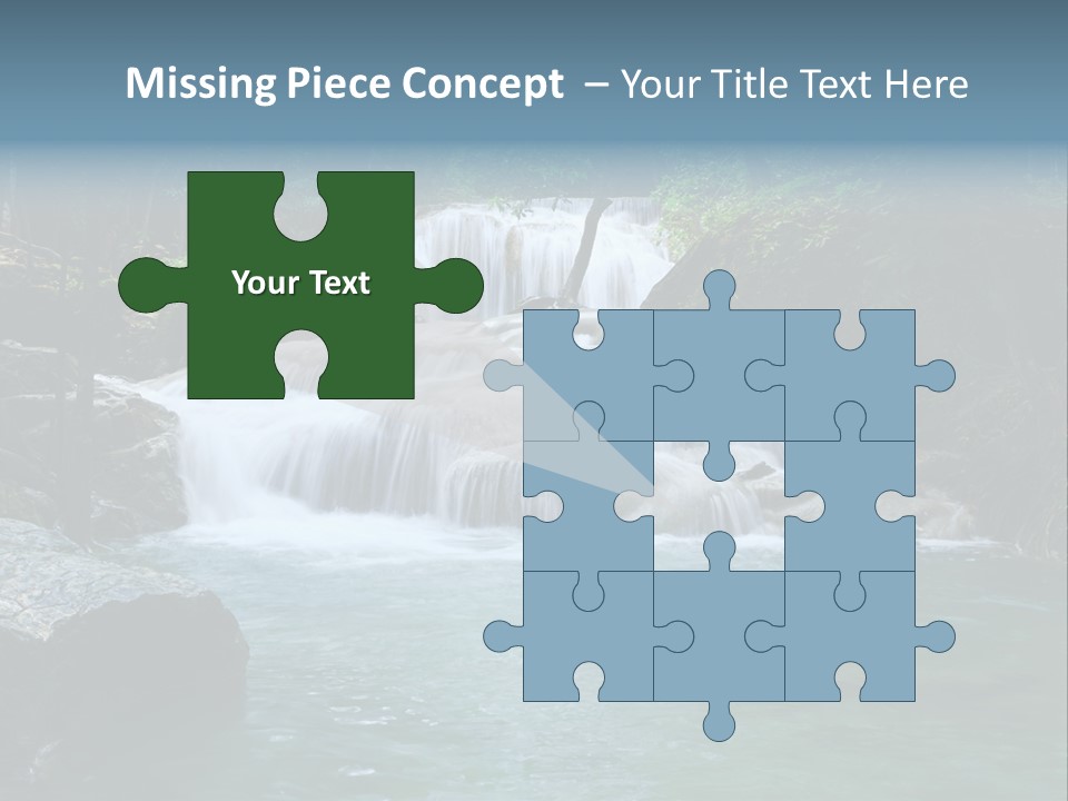 A Waterfall In The Middle Of A Forest PowerPoint Template