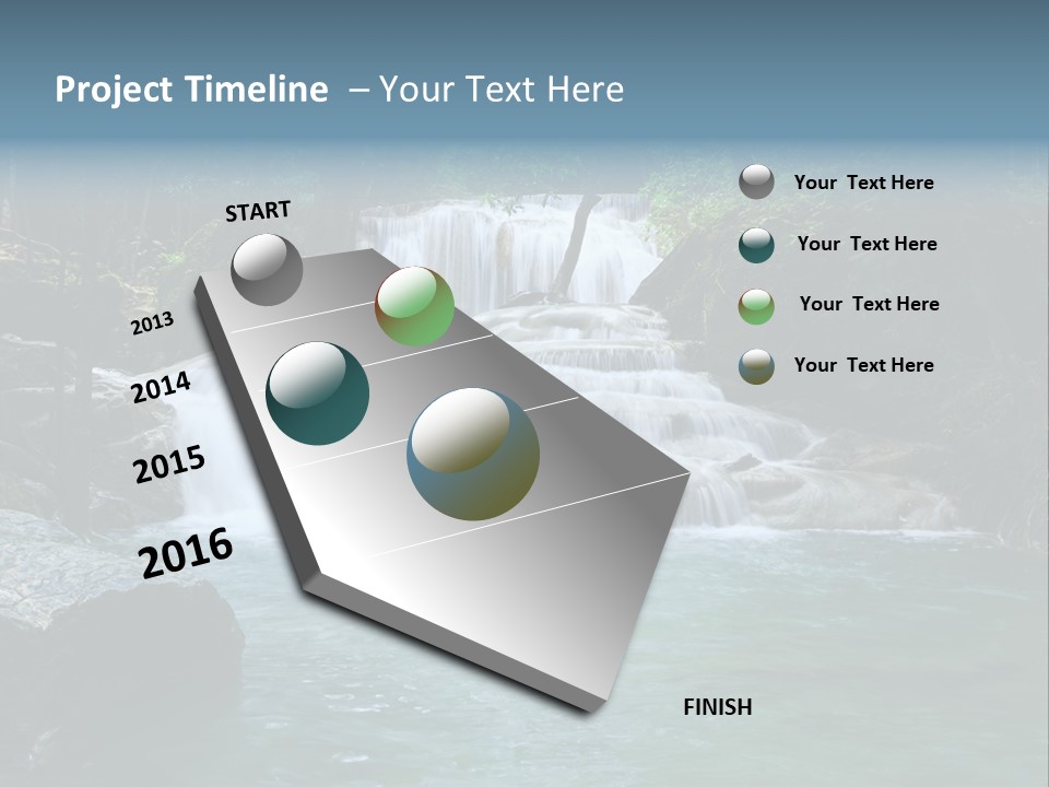 A Waterfall In The Middle Of A Forest PowerPoint Template