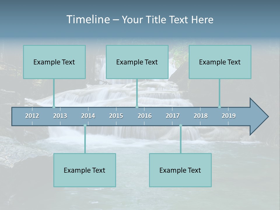 A Waterfall In The Middle Of A Forest PowerPoint Template