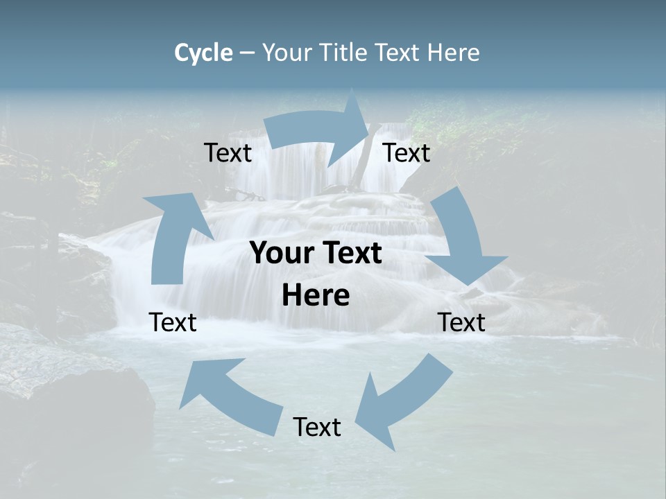 A Waterfall In The Middle Of A Forest PowerPoint Template