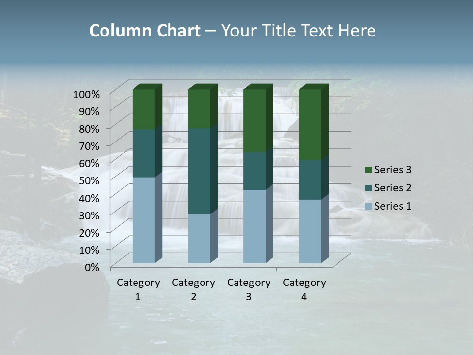 A Waterfall In The Middle Of A Forest PowerPoint Template