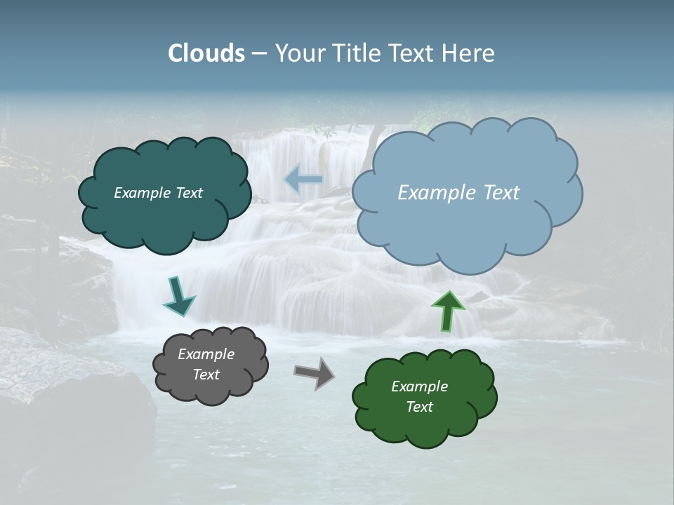 A Waterfall In The Middle Of A Forest PowerPoint Template