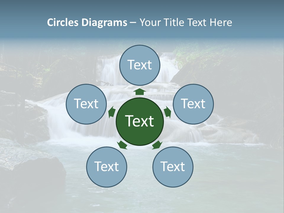 A Waterfall In The Middle Of A Forest PowerPoint Template