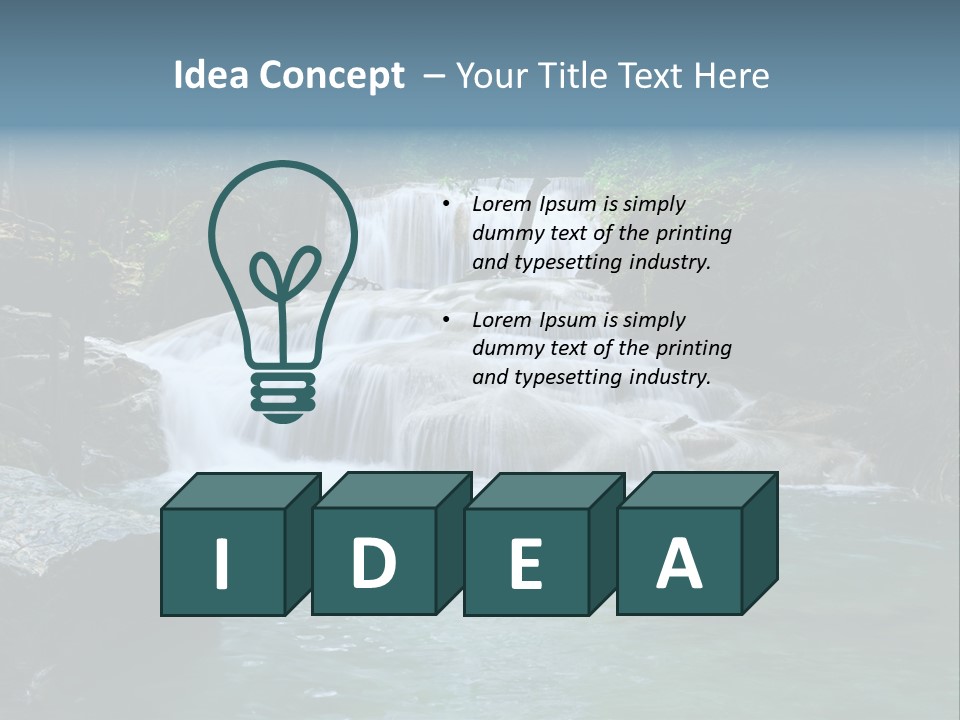 A Waterfall In The Middle Of A Forest PowerPoint Template