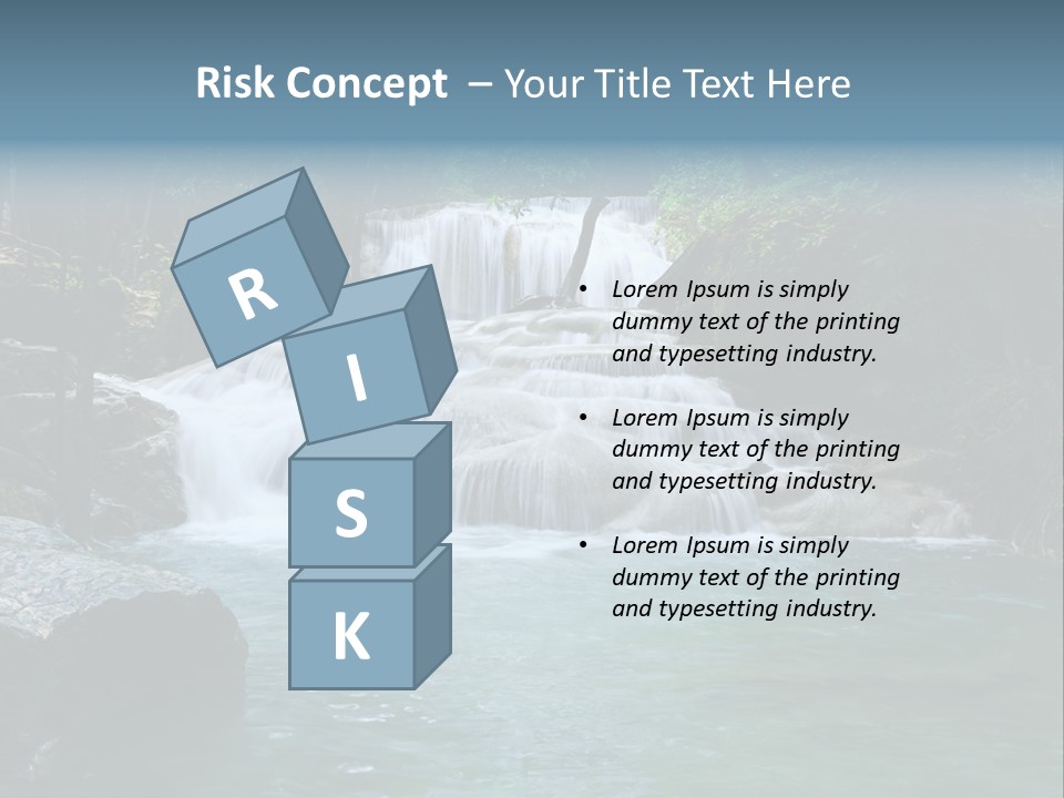 A Waterfall In The Middle Of A Forest PowerPoint Template