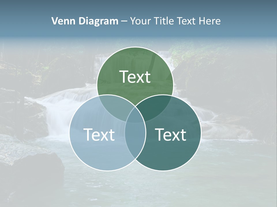 A Waterfall In The Middle Of A Forest PowerPoint Template