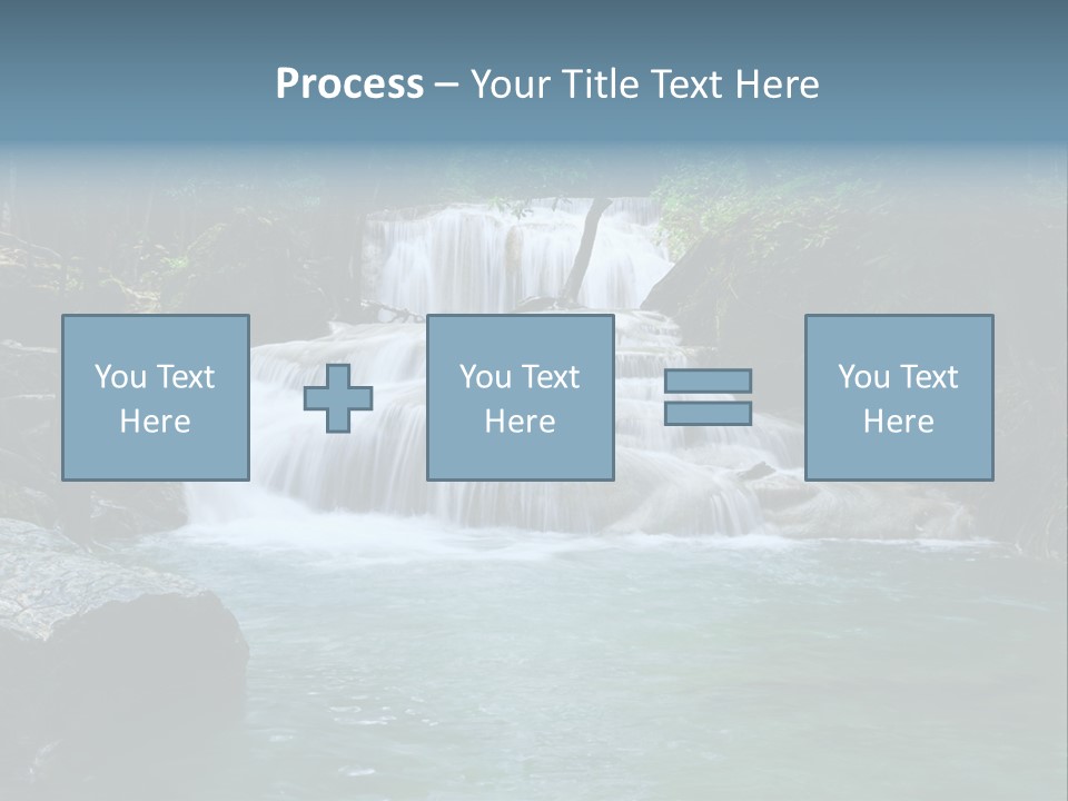 A Waterfall In The Middle Of A Forest PowerPoint Template