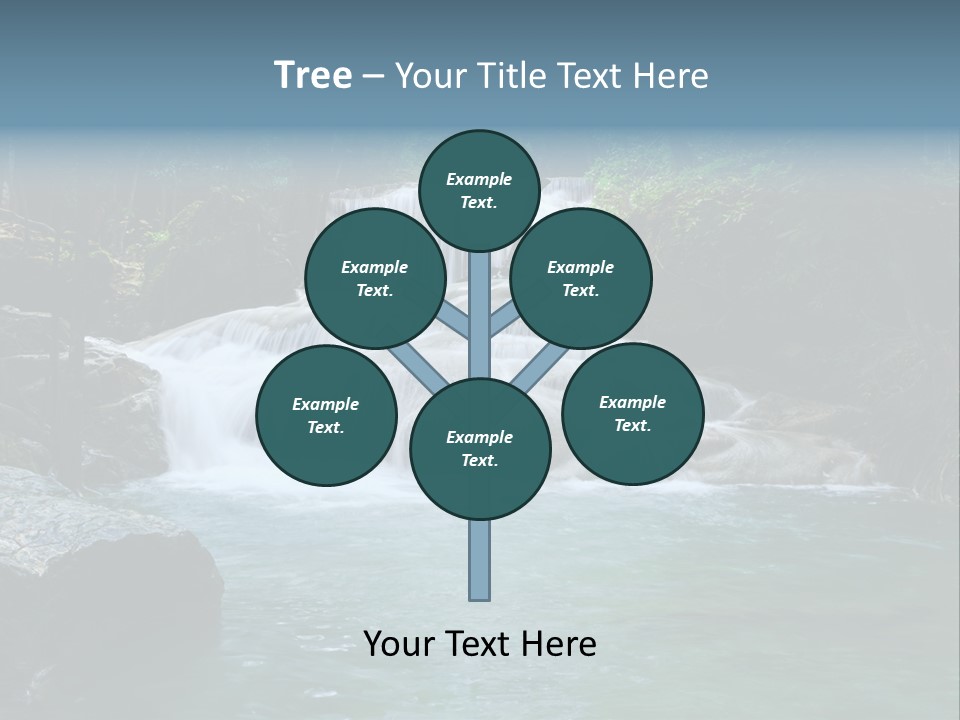 A Waterfall In The Middle Of A Forest PowerPoint Template