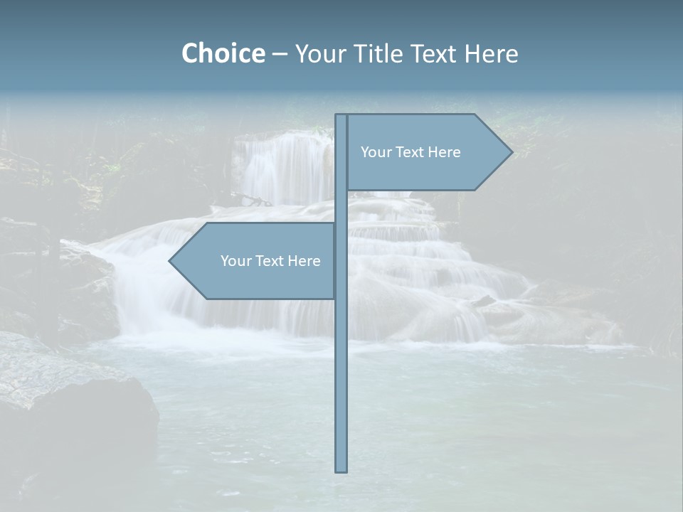 A Waterfall In The Middle Of A Forest PowerPoint Template