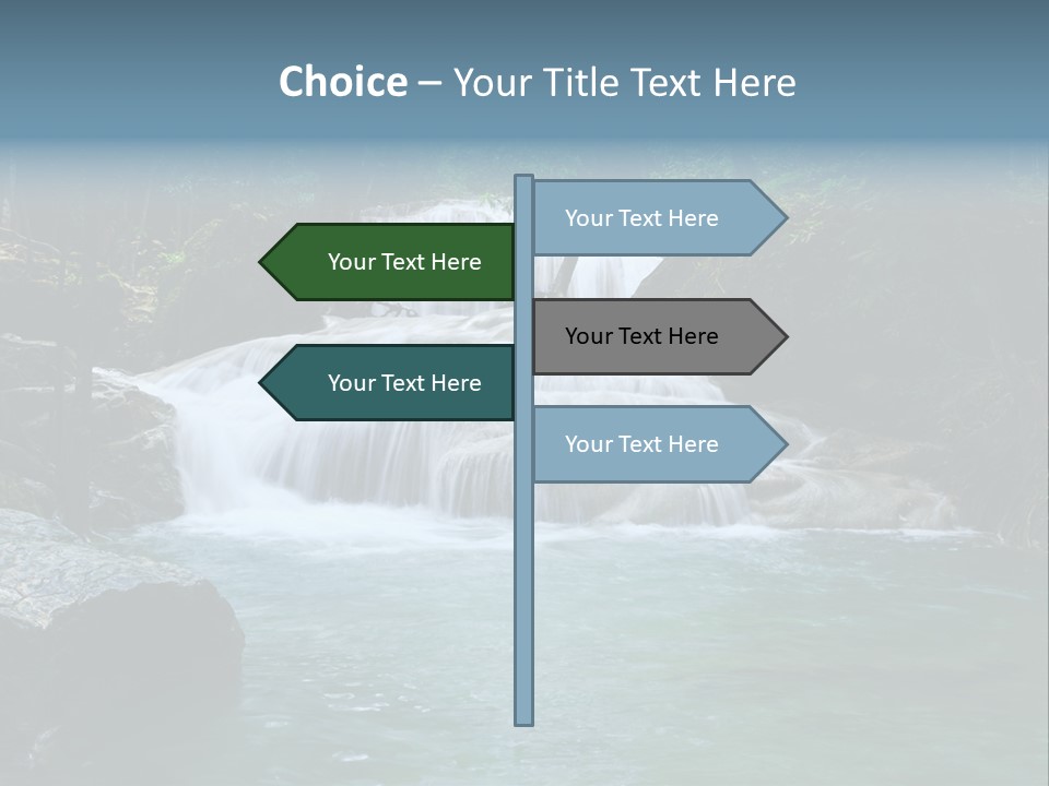 A Waterfall In The Middle Of A Forest PowerPoint Template