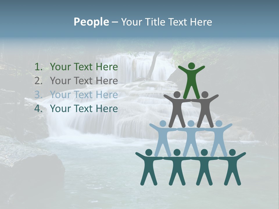 A Waterfall In The Middle Of A Forest PowerPoint Template