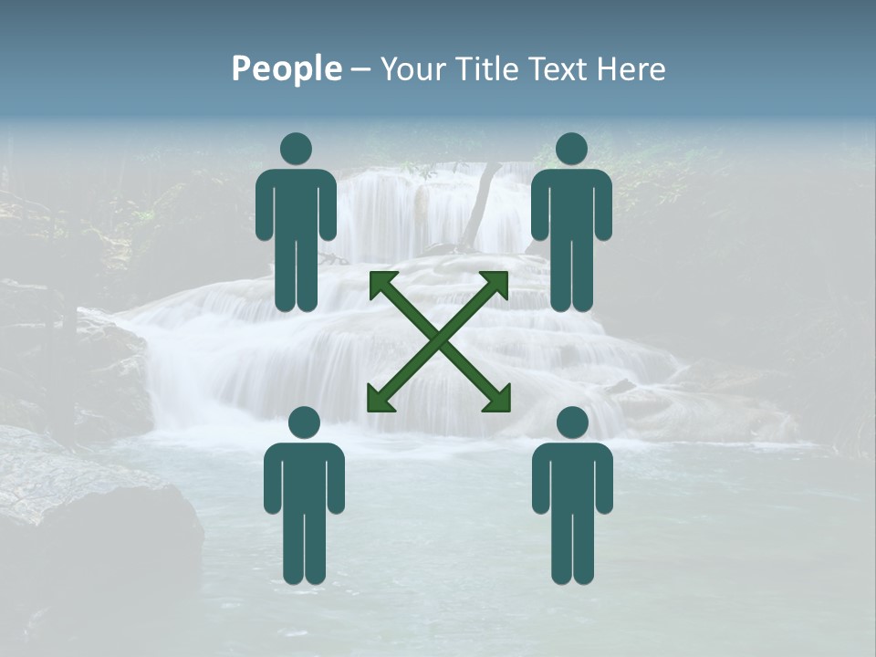 A Waterfall In The Middle Of A Forest PowerPoint Template