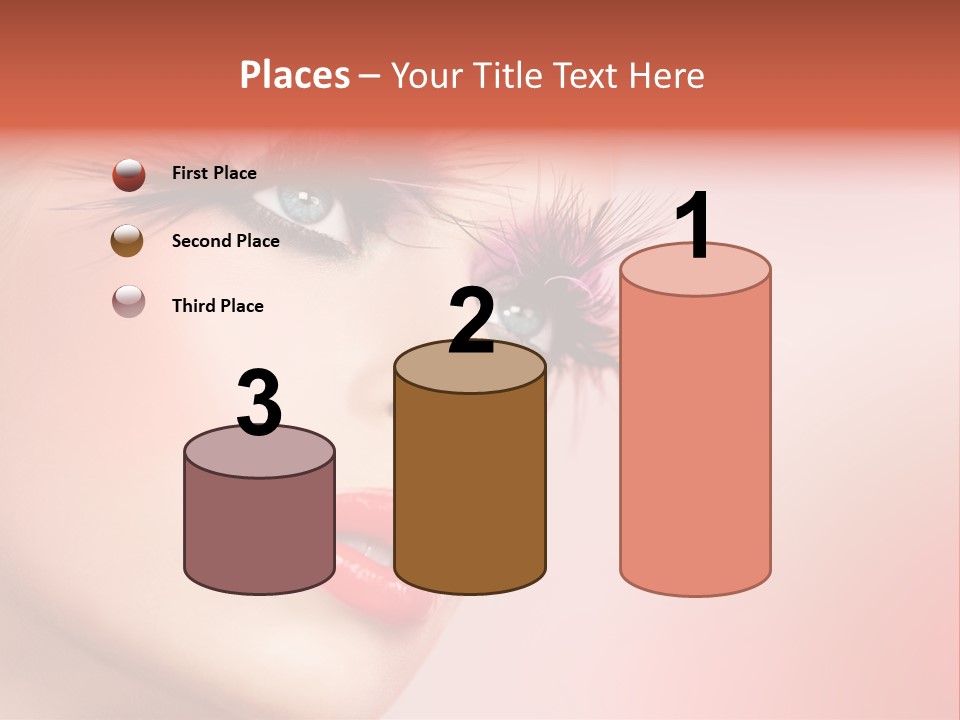 A Woman's Face With Pink And Purple Makeup PowerPoint Template