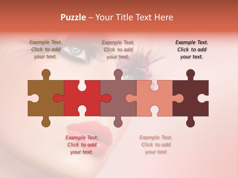 A Woman's Face With Pink And Purple Makeup PowerPoint Template