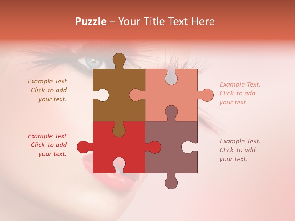 A Woman's Face With Pink And Purple Makeup PowerPoint Template