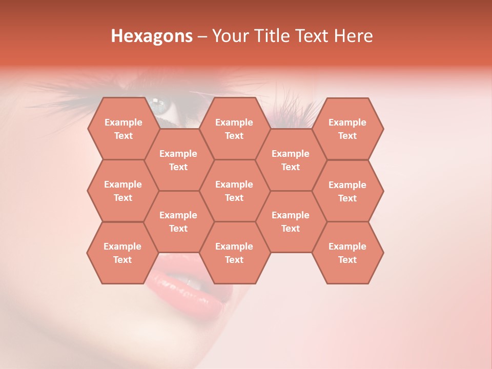 A Woman's Face With Pink And Purple Makeup PowerPoint Template