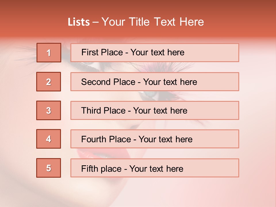 A Woman's Face With Pink And Purple Makeup PowerPoint Template