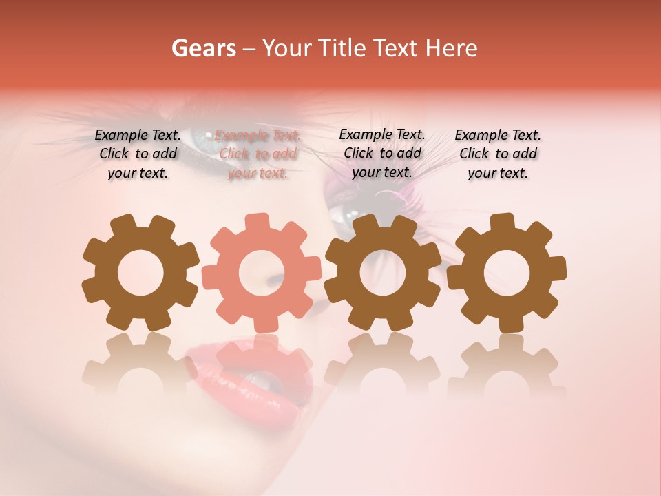 A Woman's Face With Pink And Purple Makeup PowerPoint Template