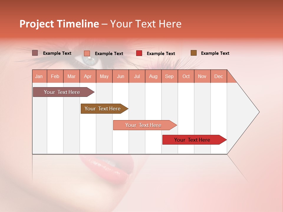 A Woman's Face With Pink And Purple Makeup PowerPoint Template