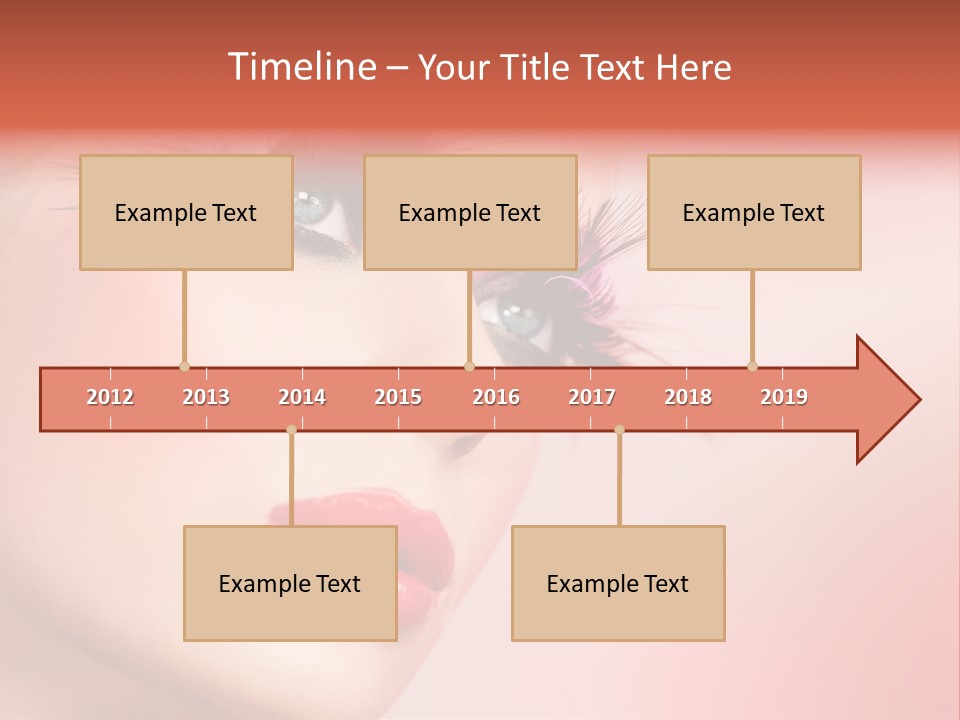 A Woman's Face With Pink And Purple Makeup PowerPoint Template