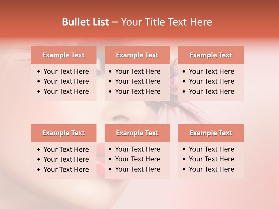 A Woman's Face With Pink And Purple Makeup PowerPoint Template