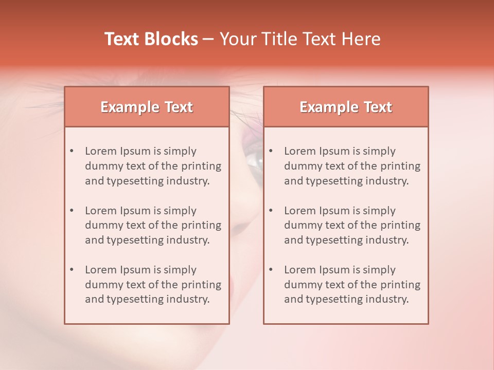 A Woman's Face With Pink And Purple Makeup PowerPoint Template