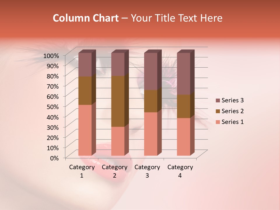 A Woman's Face With Pink And Purple Makeup PowerPoint Template