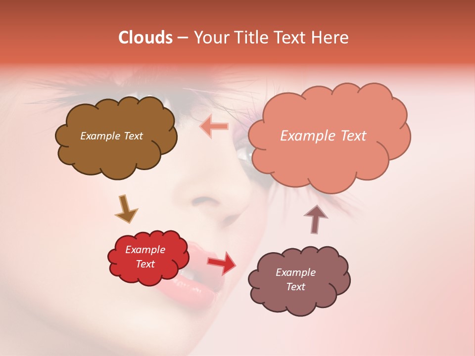 A Woman's Face With Pink And Purple Makeup PowerPoint Template