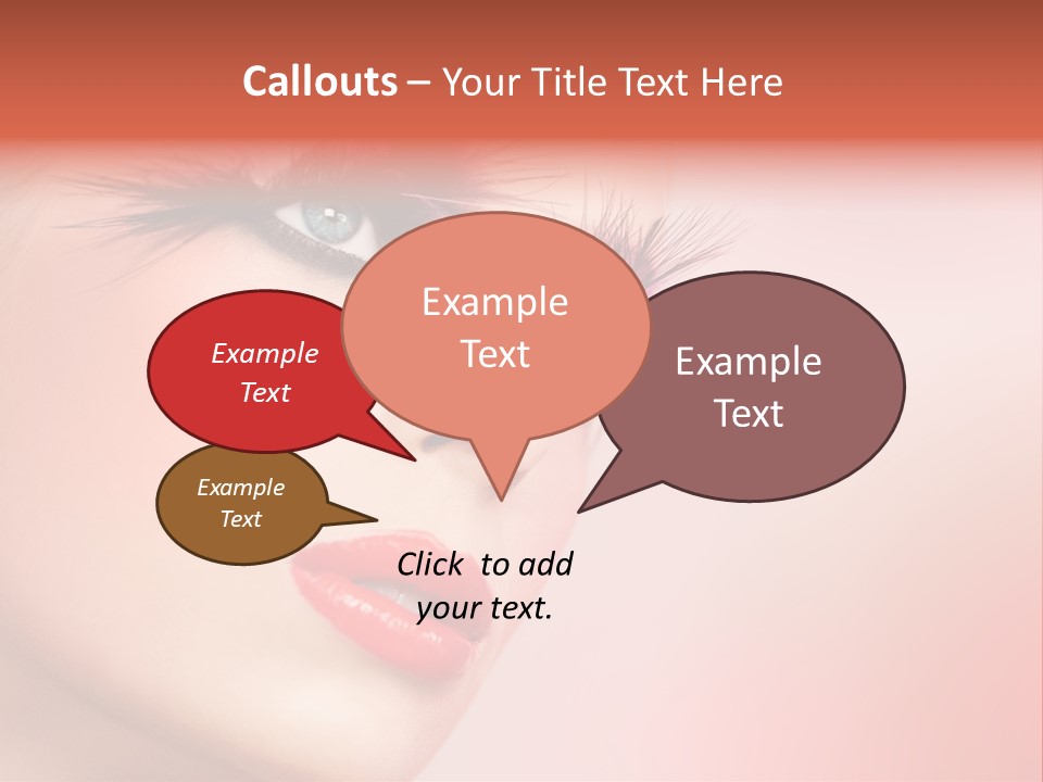 A Woman's Face With Pink And Purple Makeup PowerPoint Template