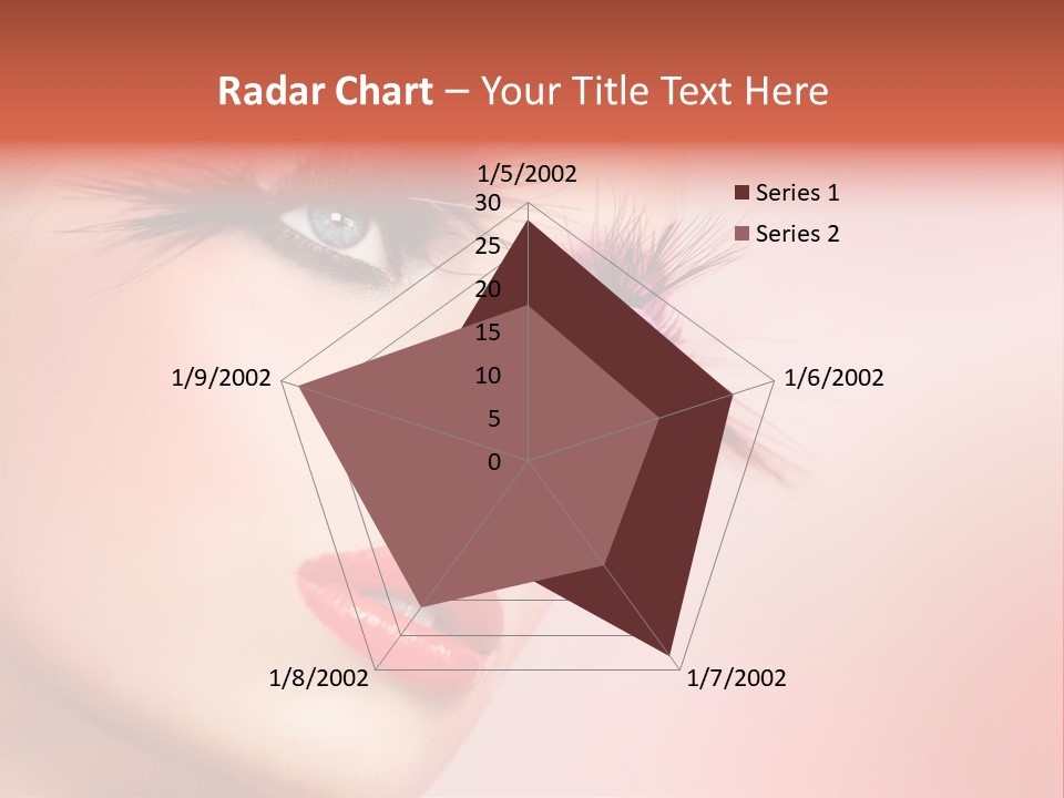 A Woman's Face With Pink And Purple Makeup PowerPoint Template