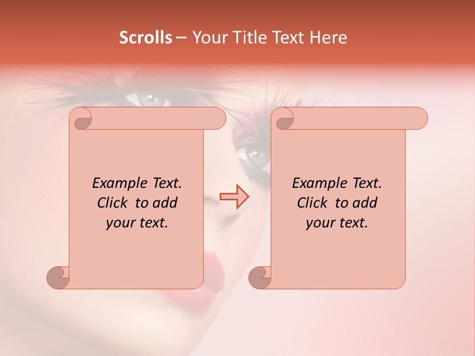A Woman's Face With Pink And Purple Makeup PowerPoint Template