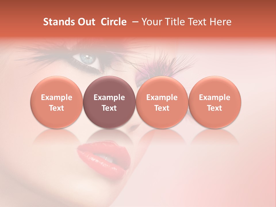A Woman's Face With Pink And Purple Makeup PowerPoint Template