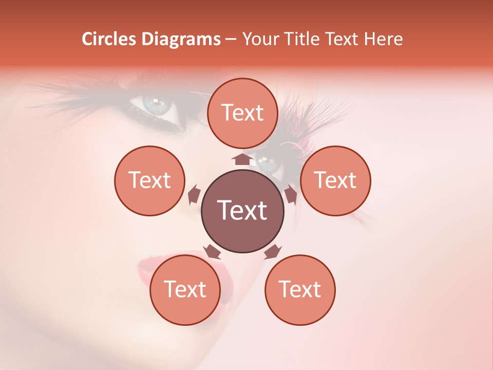 A Woman's Face With Pink And Purple Makeup PowerPoint Template