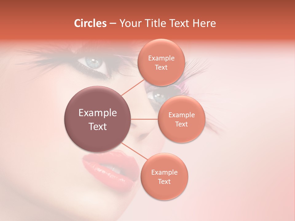 A Woman's Face With Pink And Purple Makeup PowerPoint Template