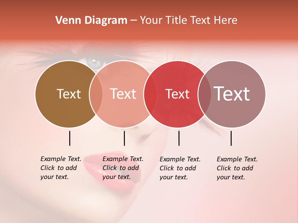 A Woman's Face With Pink And Purple Makeup PowerPoint Template